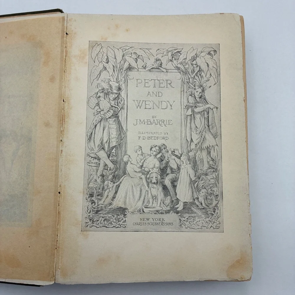 Peter and Wendy J.M. Barrie 1911 First Edition First Print F.D. Bedford Scribner